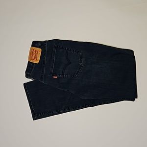 Levi's 514 dark blue straight mid rise jeans